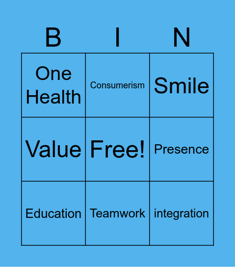 One Health Prosperity Bingo Card