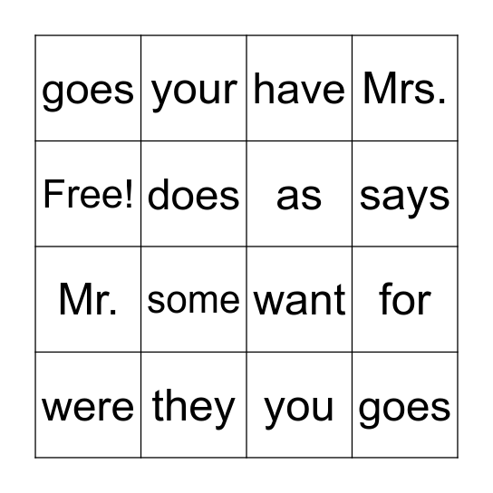 3.3 sight words Bingo Card