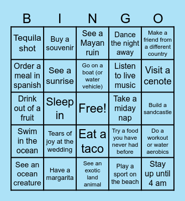 MEXICO MANIA Bingo Card