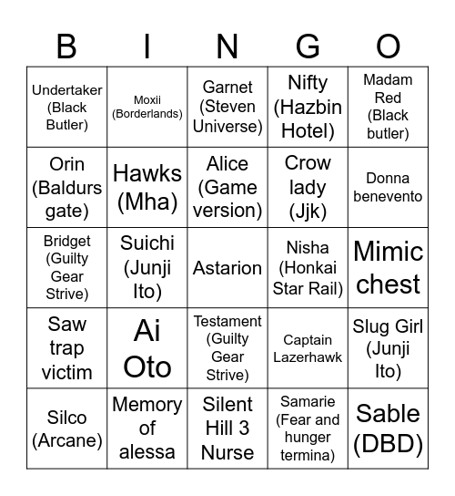 Con Bingo Card