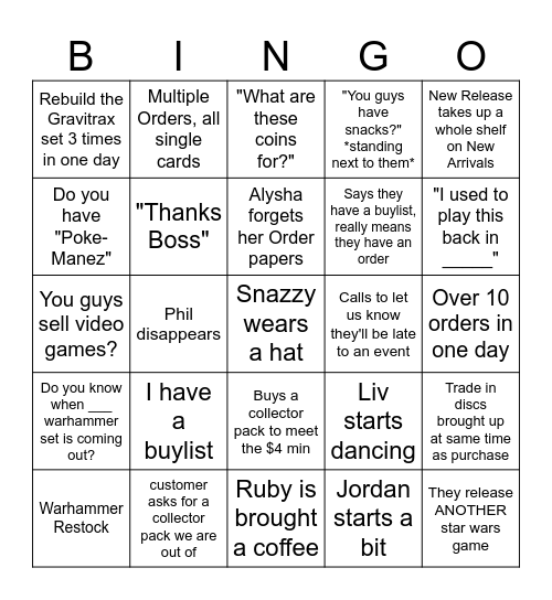 BINGO Card