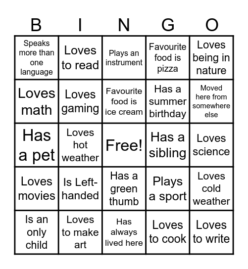 Make Your Way Bingo Card