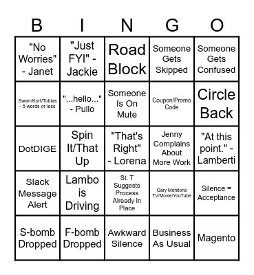 ANOTHER MEETING THAT SHOULD'VE BEEN AN EMAIL Bingo Card