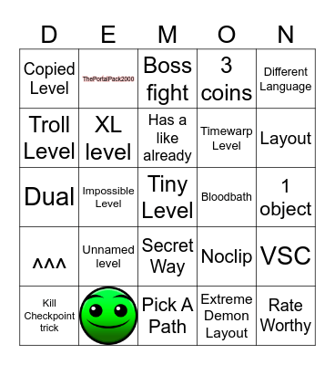 Recent Tab Bingo Card