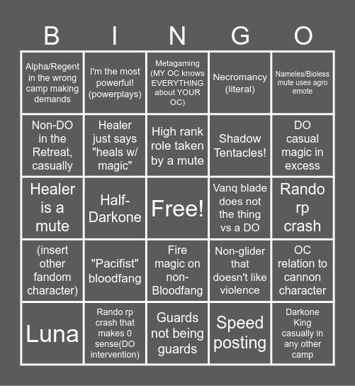 Mezaai Bingo Card