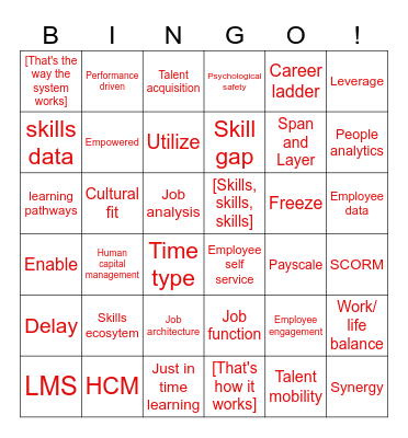 Loser Bingo Card