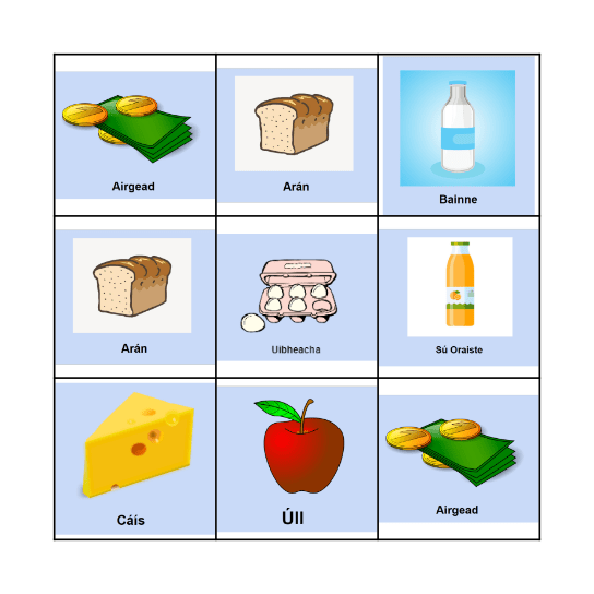 Ag Siopadóireacht Bingo ! Bingo Card