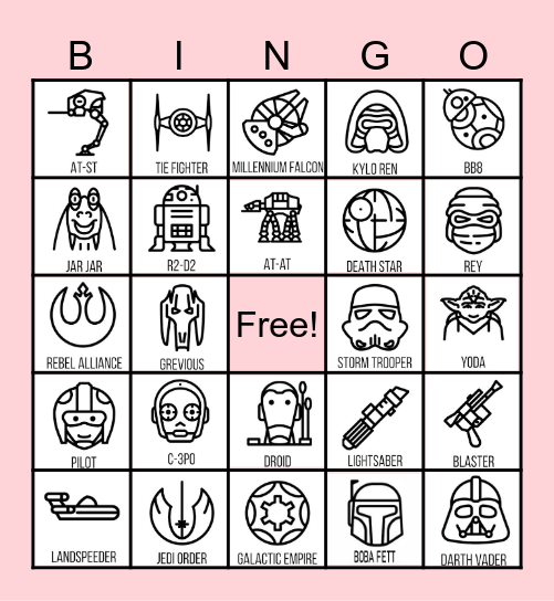 Star Wars Bingo Card