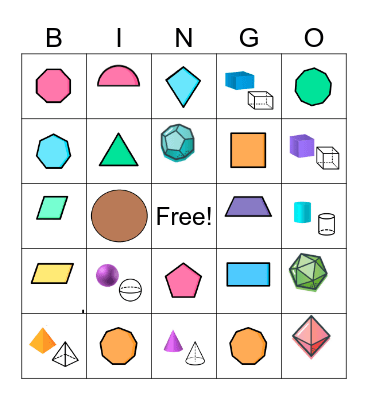 Geometric Shapes Bingo Card