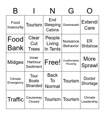 STATE OF THE CITY Bingo Card