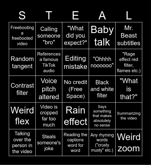 the Bingo Card