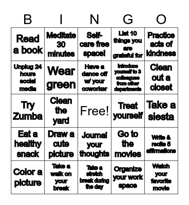 Gulf Coast Health Center Bingo Card