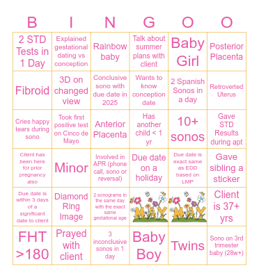 MAY SONOGO Bingo Card