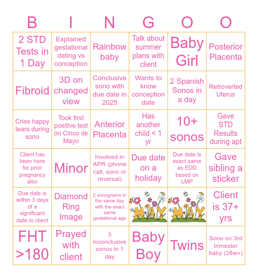 MAY SONOGO Bingo Card
