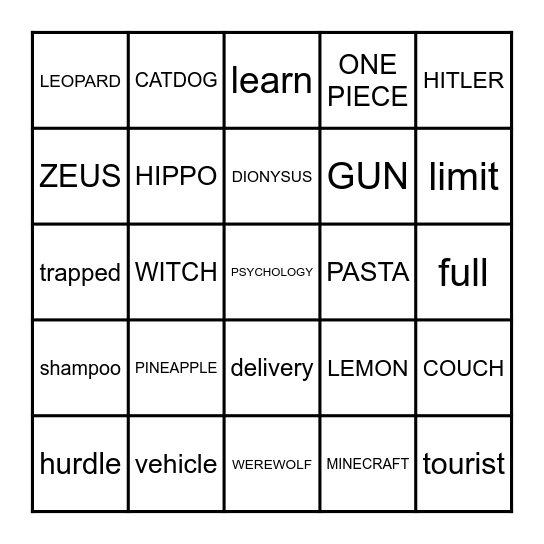 INFINITE CRAFT BINGO CHART Bingo Card