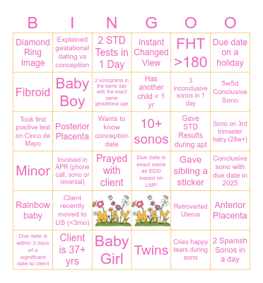 MAY SONOGO Bingo Card