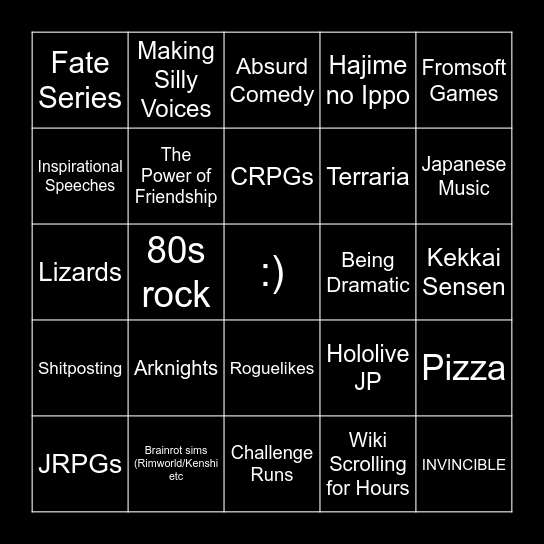 Nael Bingo Whoa Yay Neat Bingo Card