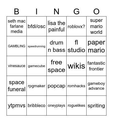 gob bingo Card