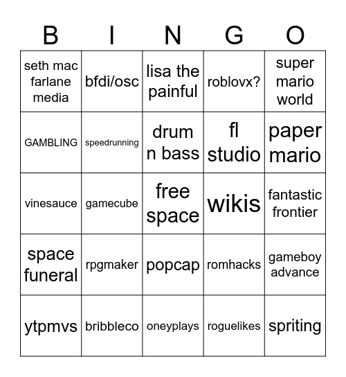 gob bingo Card
