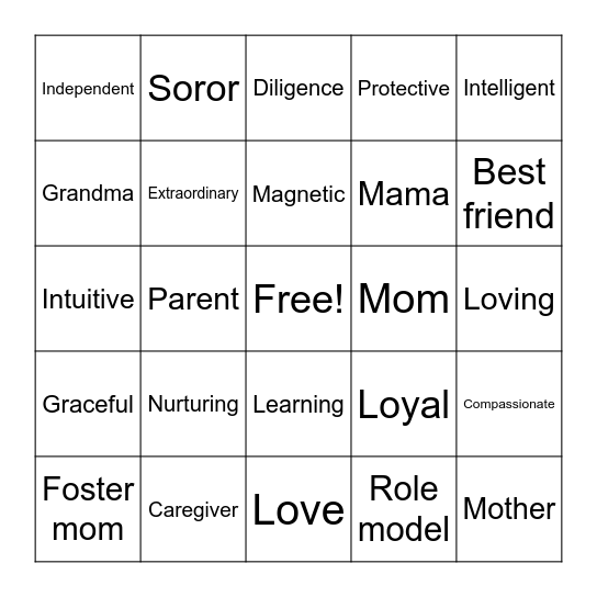 Mother's Day Bingo Card