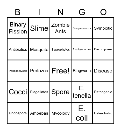 Microbiology Bingo Card