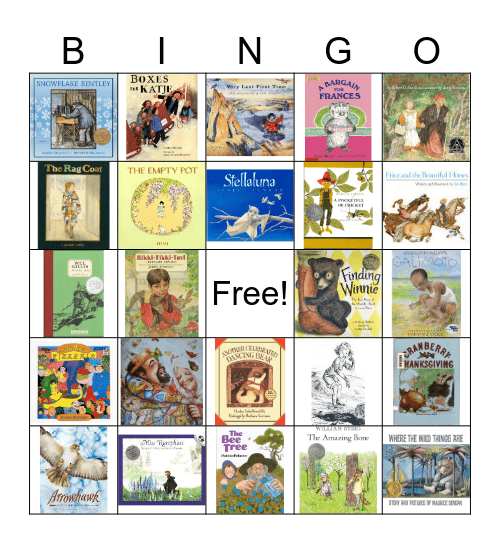 K-1 Language Arts Bingo Card