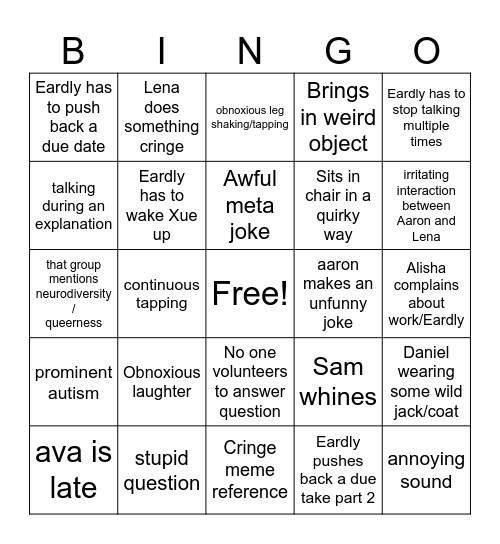 Media bingo Card