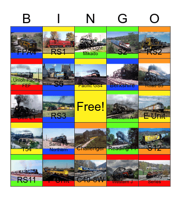 From the Iron Horse to the Diesel Locomotive Bingo Card