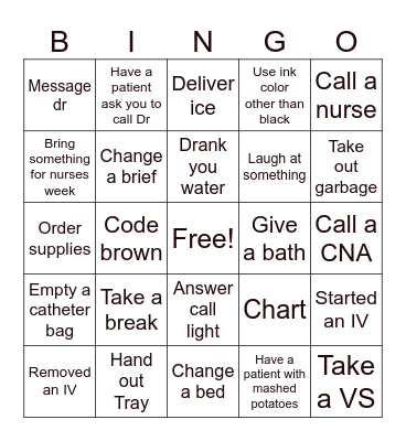 Medical BINGO Card