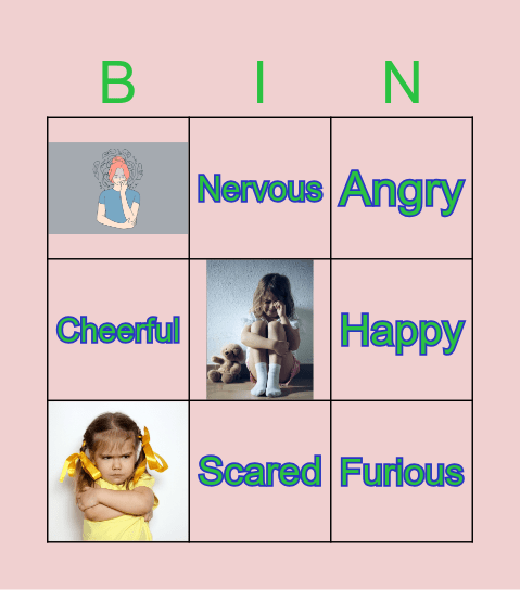 EMOTIONS  Bingo Card