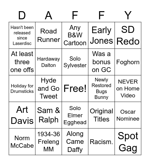 Looney Tunes Collector's Choice V4 Bingo Card
