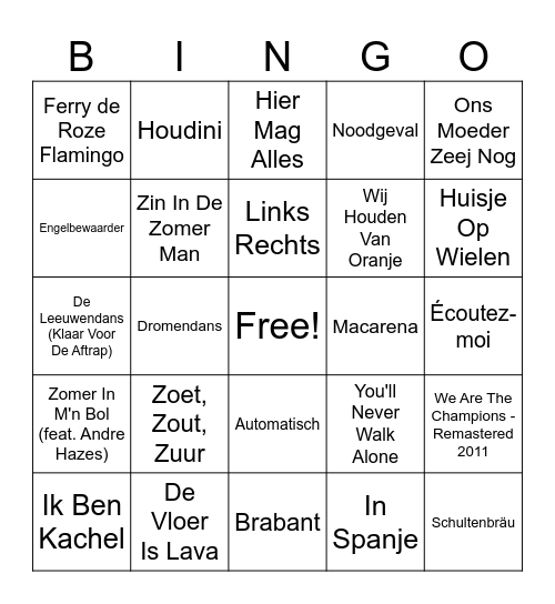 Lepelstraatse Boys Bingo Card