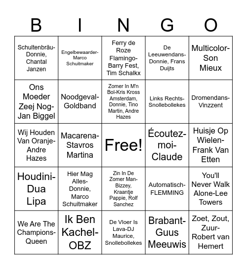 Lepelstraatse Boys Bingo Card