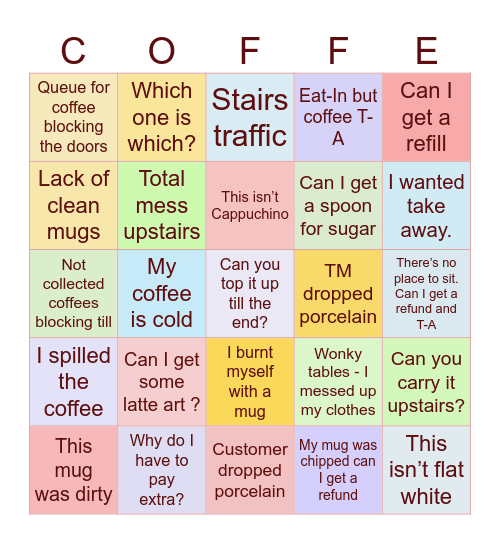 Porcelain ☕️ Bingo Card