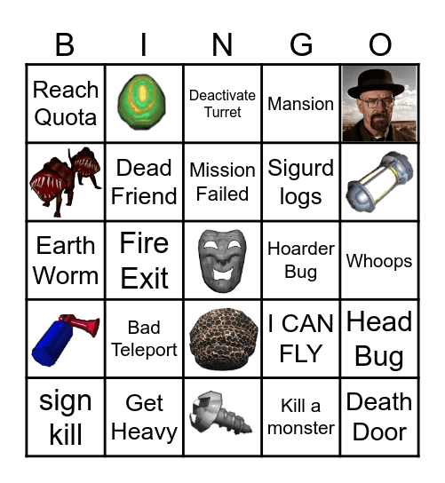 Lethal Company Bingo Card
