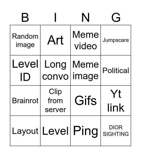 Media bingo Card