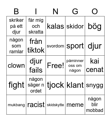 instagram reels bingo Card