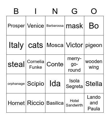 The Thief Lord Bingo Card