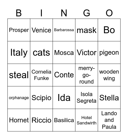 The Thief Lord Bingo Card