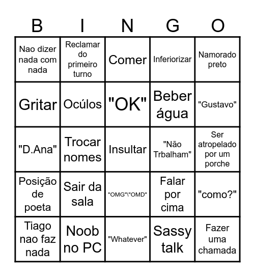 Allen Bingo Card