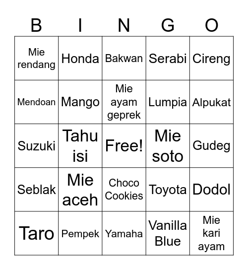 BOARD 2 Bingo Card