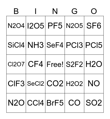 Covalent Bingo Card