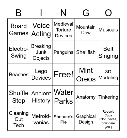MisterMetroid BINGO Card