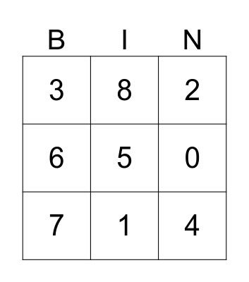 0-10 bingo (H1L1) Bingo Card