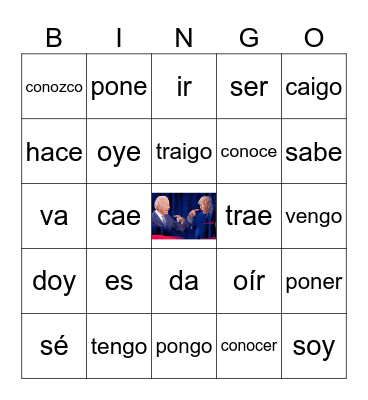 -Go Yo Verbs/ver/saber/conocer/ser Bingo Card