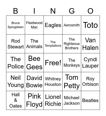 Music Bingo Card