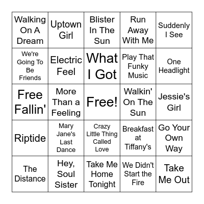 Round 2 - Road Trip Bingo Card