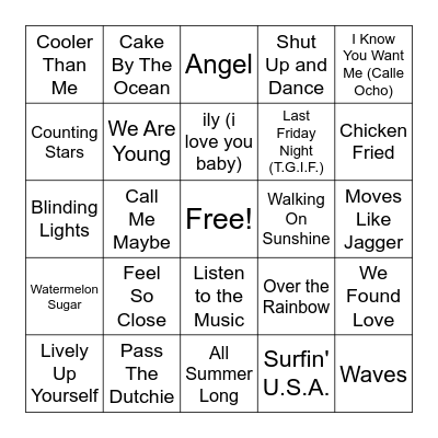 Round 3 & 4 - Beach Party! Bingo Card