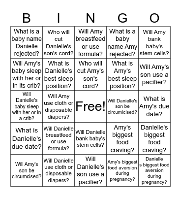 Baby Boy Bingo Card
