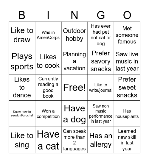 CBTI Bingo Card